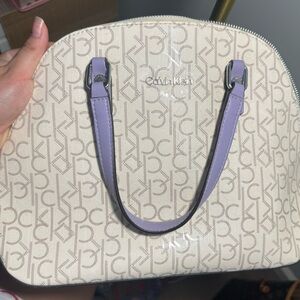 Calvin Klein Purple & White Monogram Bag